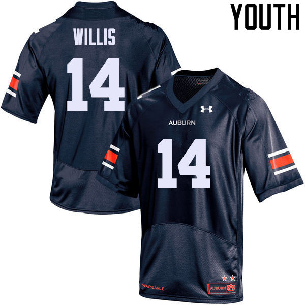 Youth Auburn Tigers #14 Malik Willis College Football Jerseys Sale-Navy